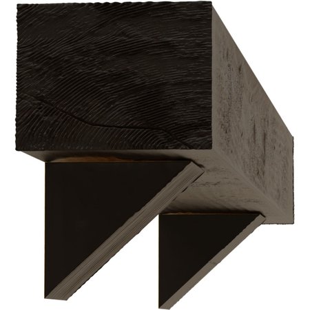 Ekena Millwork Kit w/ Breckinridge Corbels, NaturaL Ash, 6"H x 8"D x 48"W Sandblasted Faux Wood Fireplace ManteL MANUSD06X08X48BKNS